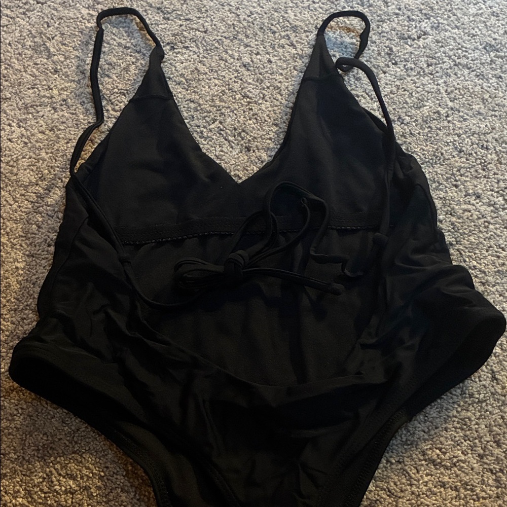 SHEIN Black One-Piece Swimsuit Thong Size Medium - Picture 6 of 10